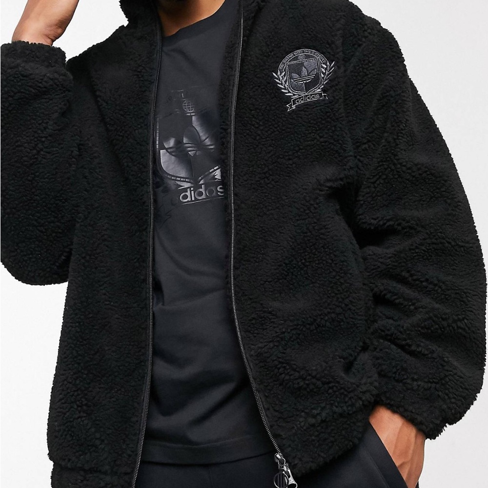 adidas originals C Crest Jacket Stay Warm polar Stand Collar Black